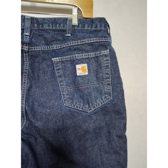 Carhartt FR Men Denim Jeans 38x32 Dark Blue CAT2 NFPA 2112 Workwear - Picture 12 of 14
